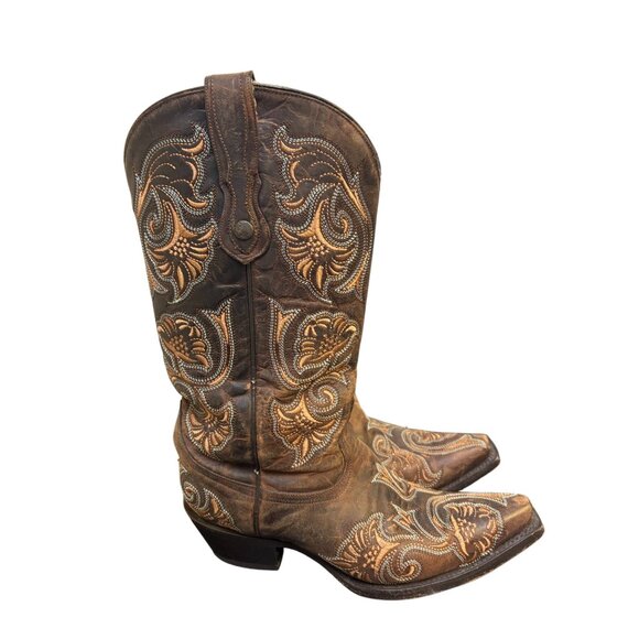 Corral Womens Brown Embroidered Western Boots Size 7.5 - Picture 5 of 8